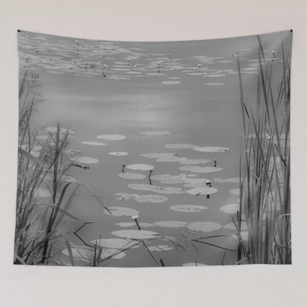Item preview, Moody Black and White Lily Pond: Minimalist Nature designed and sold by Apex_Visuals.