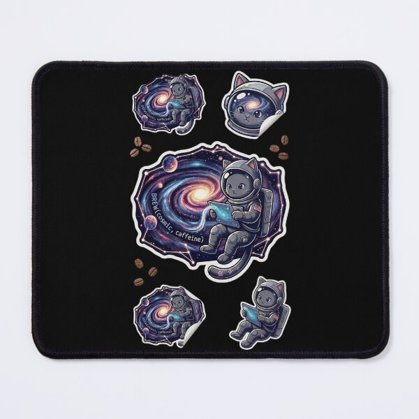 Item preview, Space Cat Barista: Cosmic Coffee Hacker Coding a Galaxy designed and sold by Barkashow.