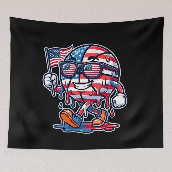 Item preview, 4th of July Funny Golf Ice Cream Drip USA Flag Patriotic Mascot  designed and sold by bilal sibgui.