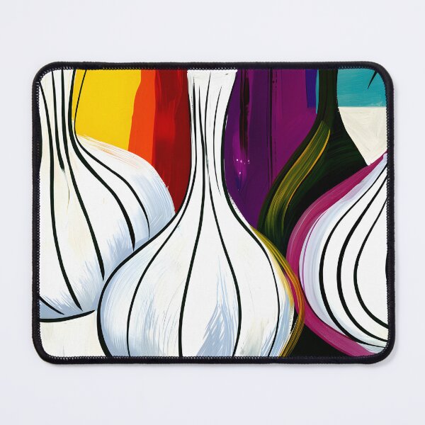 Item preview, Kitchen Garden in Abstract Color - Garlic and Onions Alive with Bold Curves and Vibrant Energy designed and sold by OlfactoART Studio.