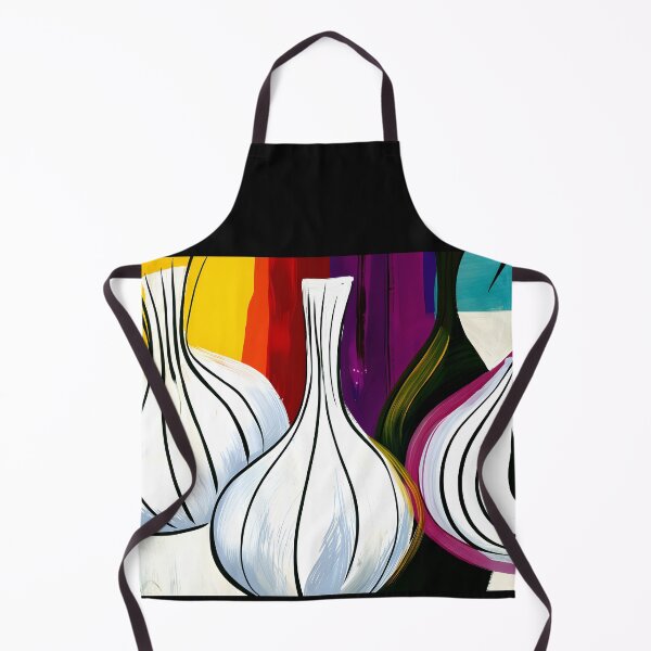 Item preview, Kitchen Garden in Abstract Color - Garlic and Onions Alive with Bold Curves and Vibrant Energy designed and sold by OlfactoART Studio.