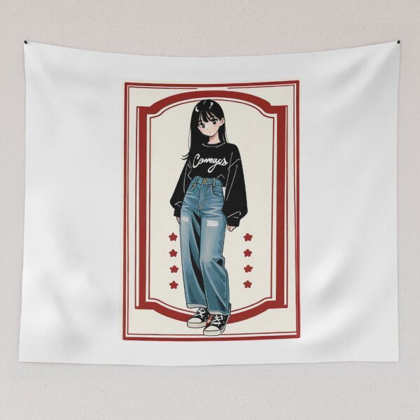 Item preview, Fashion - Elegant woman portrait in black sweater designed and sold by AnimeShin.