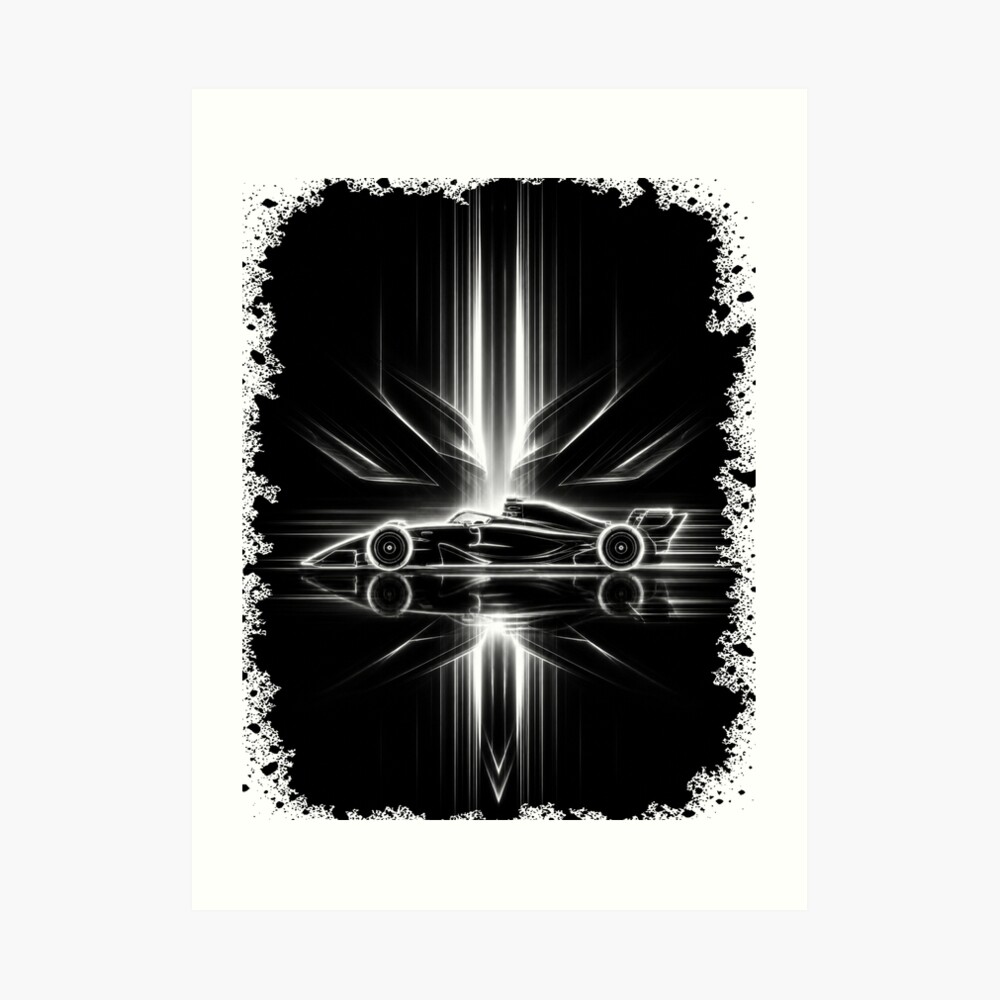 Neon Light Reflection F1 Grand Prix Racing Art on a art print