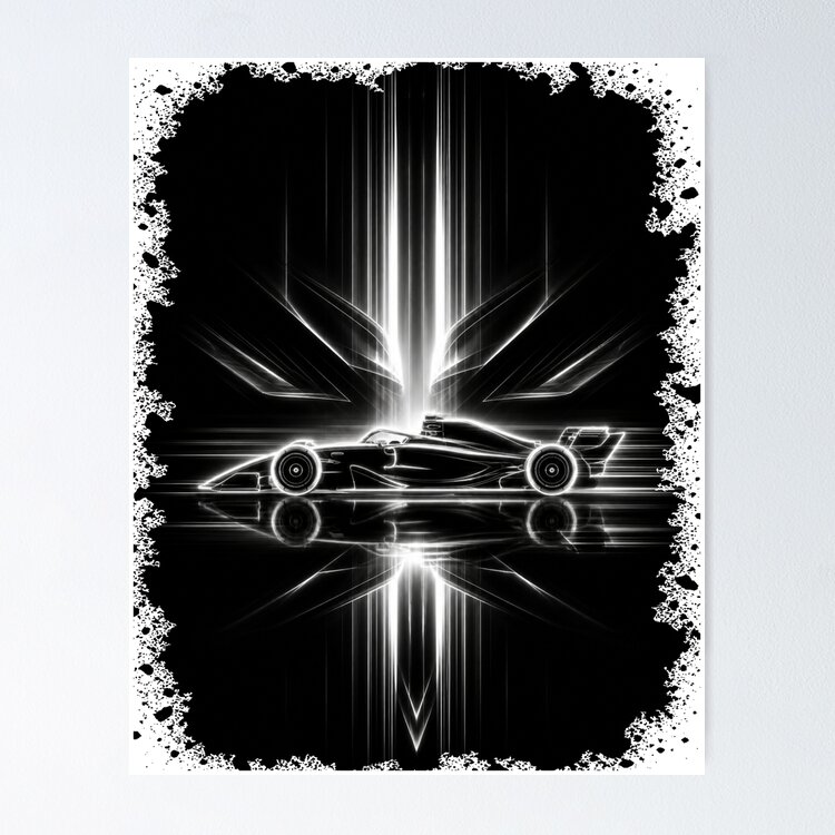 Neon Light Reflection F1 Grand Prix Racing Art — Poster