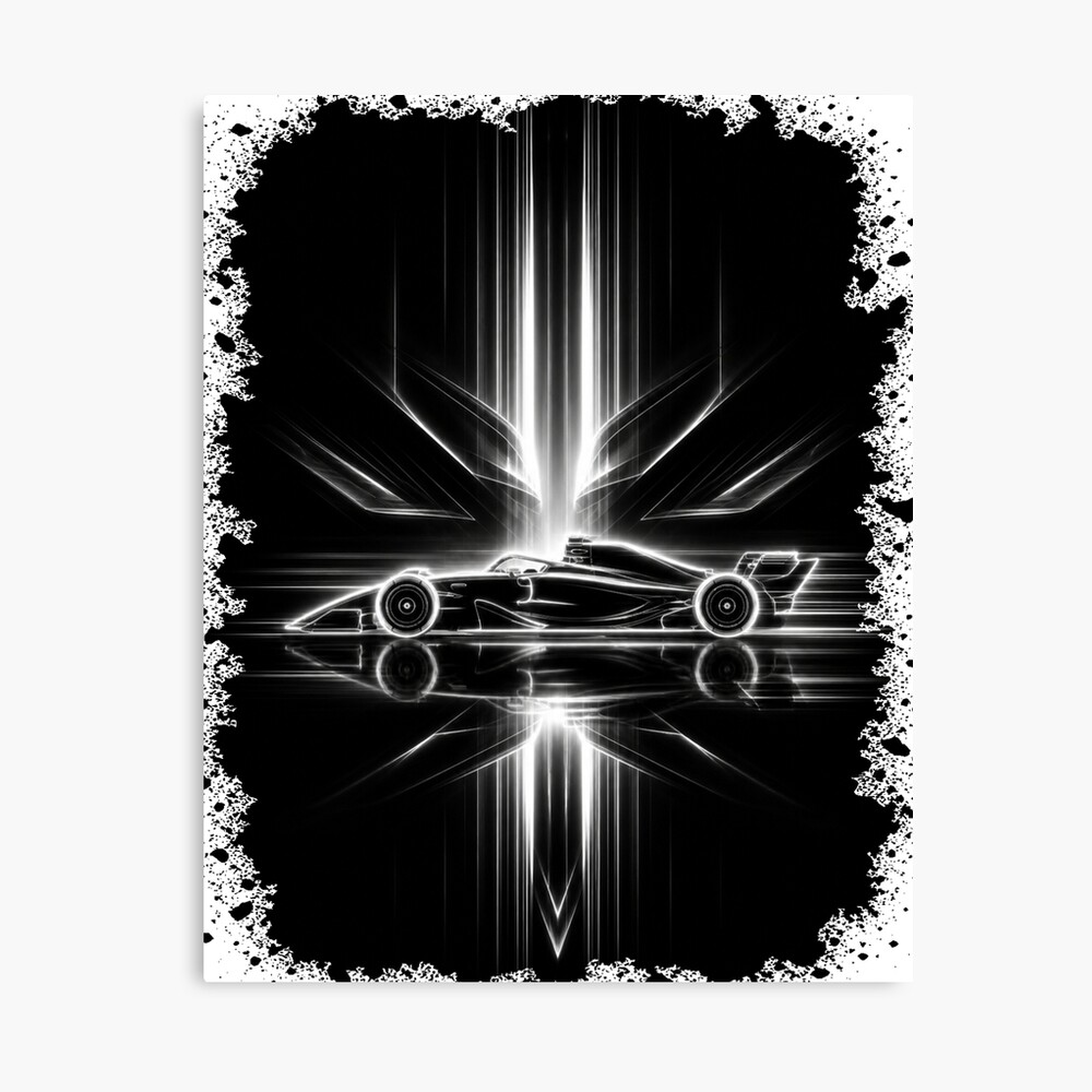 Neon Light Reflection F1 Grand Prix Racing Art on a canvas print