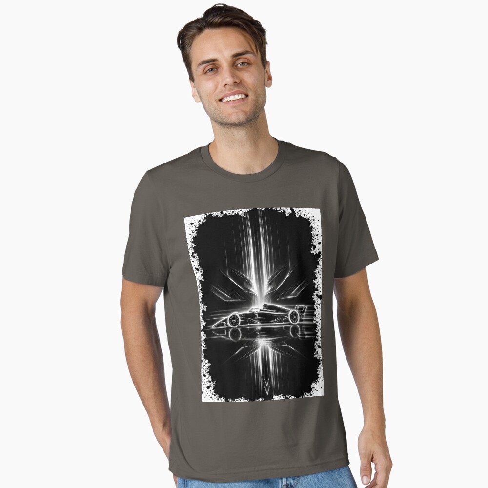 Neon Light Reflection F1 Grand Prix Racing Art on a essential t-shirt