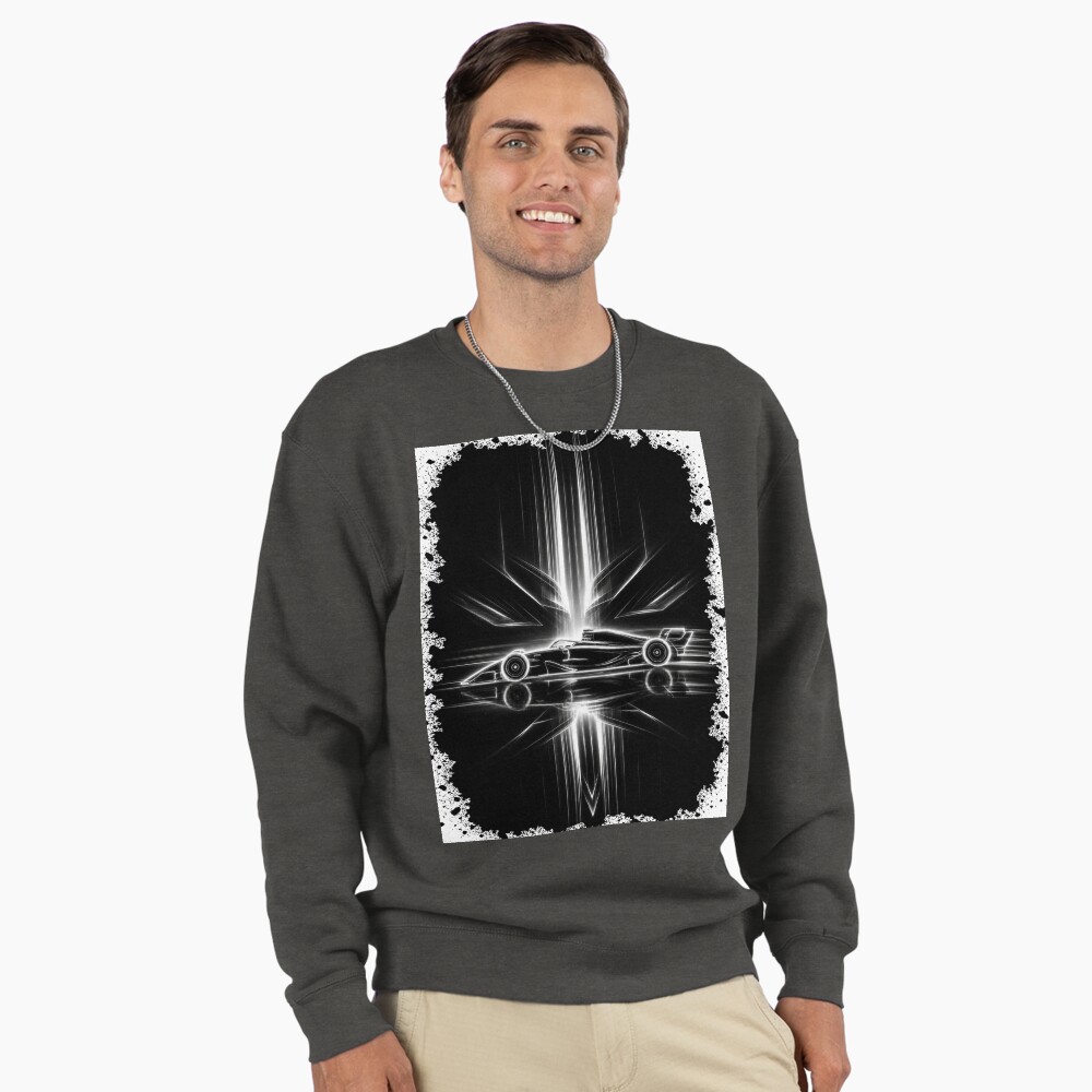 Neon Light Reflection F1 Grand Prix Racing Art on a sweatshirt