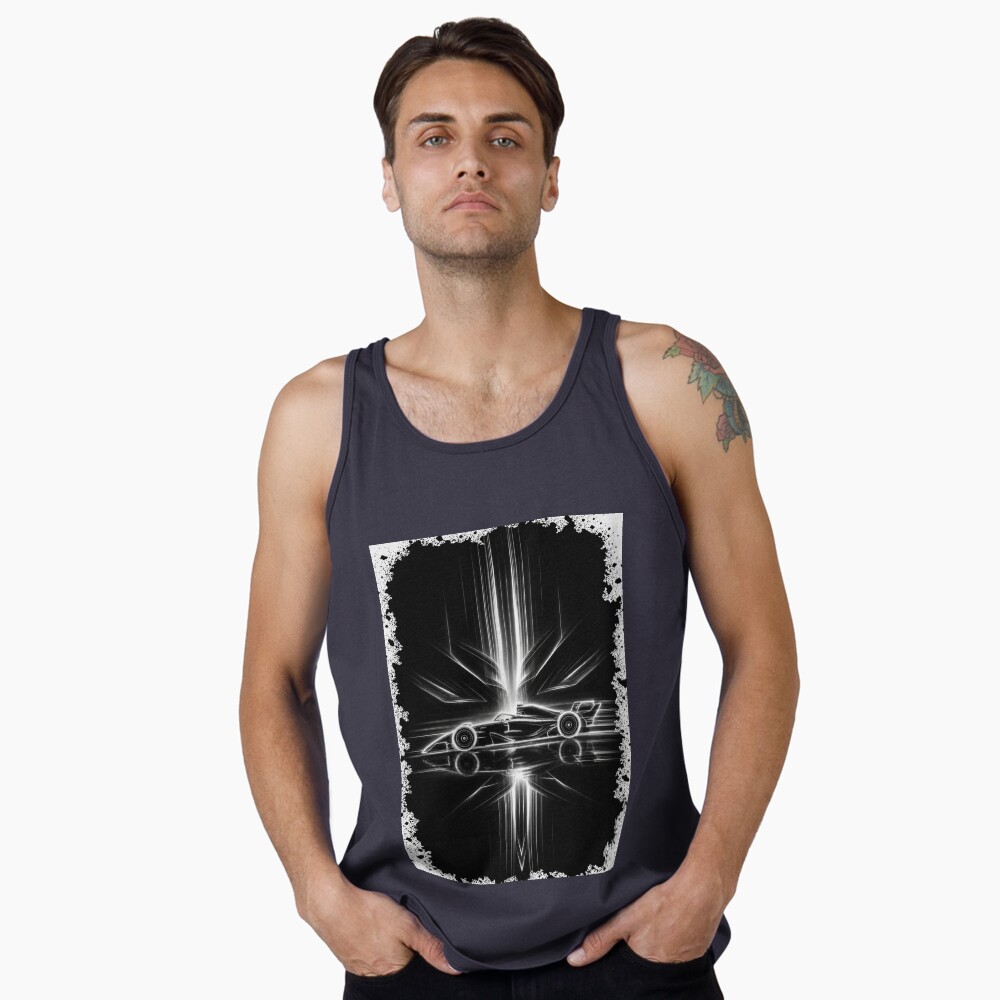 Neon Light Reflection F1 Grand Prix Racing Art on a tank top