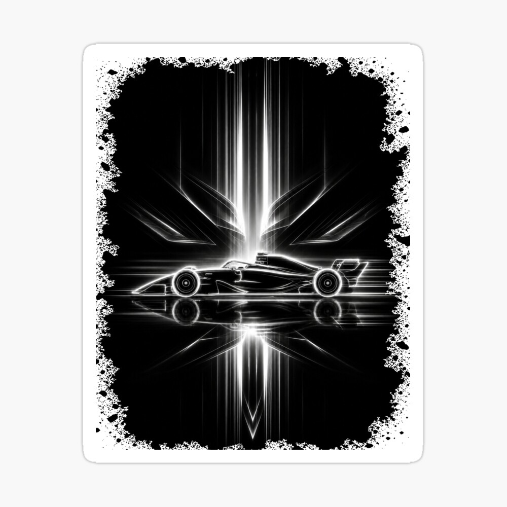 Neon Light Reflection F1 Grand Prix Racing Art on a sticker