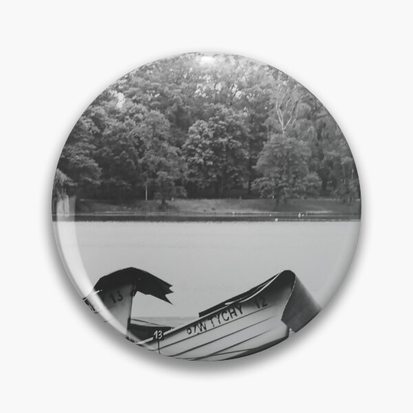 Item preview, Boats on the Shore: Moody Black and White Lake Landscape designed and sold by Apex_Visuals.