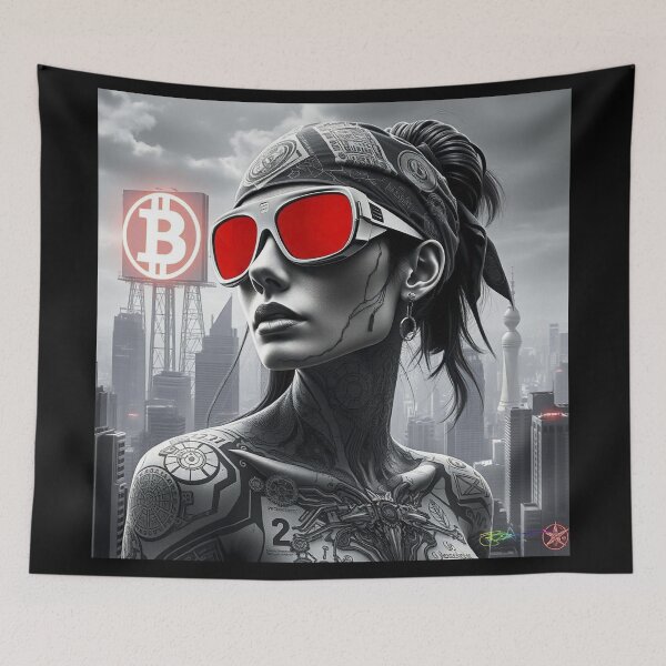 Item preview, Bitcoin Neon Rebel – Crypto Resistance Street Fashion designed and sold by Benito Del Ray.
