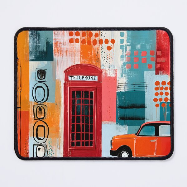 Item preview, London Icons in Living Color - Big Ben Red Telephone Booth and Classic Taxi Collage Art designed and sold by OlfactoART Studio.