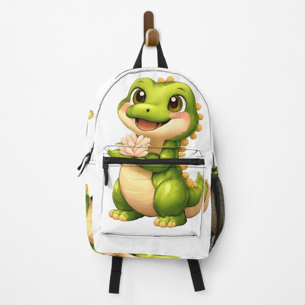Item preview, Cute Green Dino Mascot with Flower designed and sold by salmzouriart.