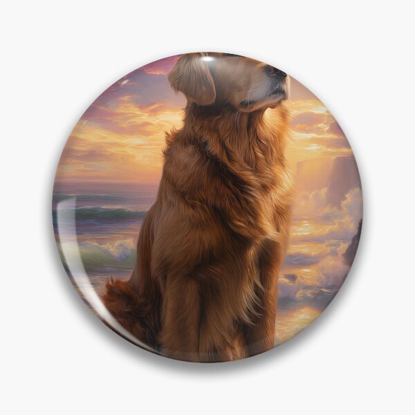 Item preview, Golden Retriever on a Cliff Overlooking the Ocean designed and sold by PetsArt.
