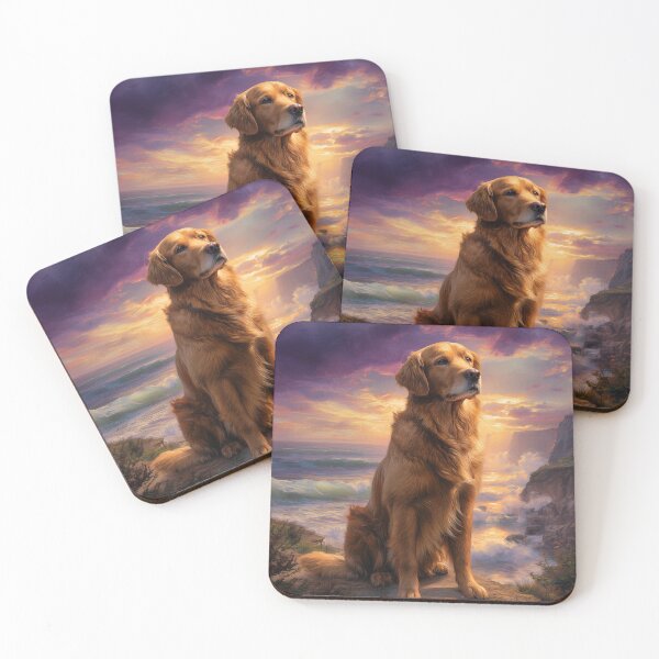 Item preview, Golden Retriever on a Cliff Overlooking the Ocean designed and sold by PetsArt.