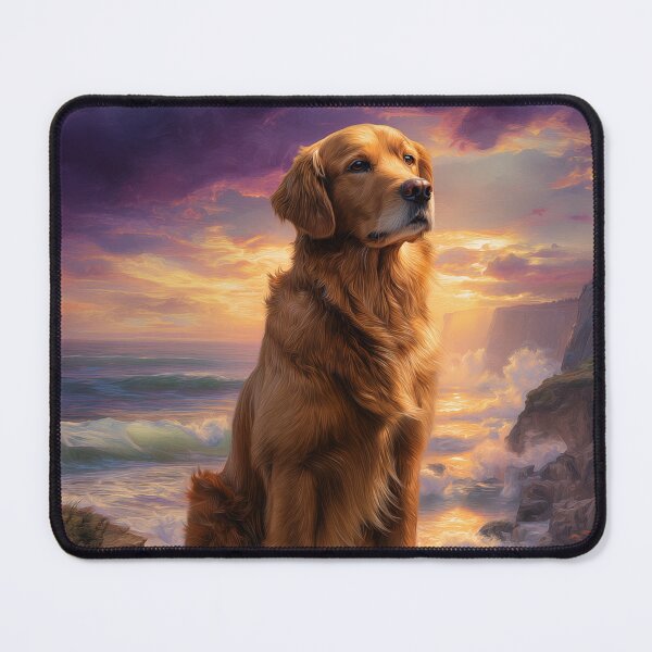 Item preview, Golden Retriever on a Cliff Overlooking the Ocean designed and sold by PetsArt.