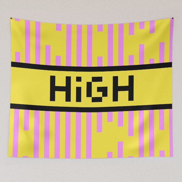 Item preview, HIGH — Pixel Art Word | Retro 8-Bit Two-Tone Typography designed and sold by Mouremandier.
