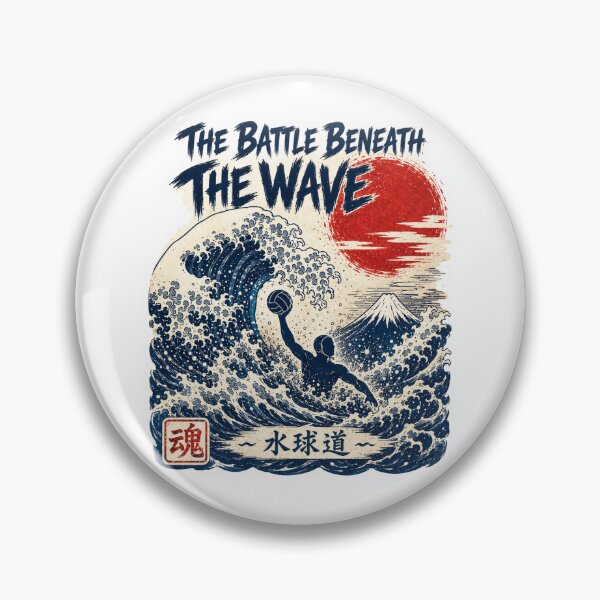 Item preview, The Battle Beneath the Wave – Japanese Ukiyo-e Water Polo Sticker designed and sold by Locker39.