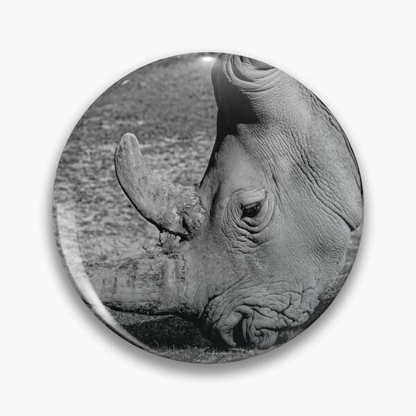 Item preview, Majestic Rhino Portrait: Black and White Wildlife Photography designed and sold by Apex_Visuals.