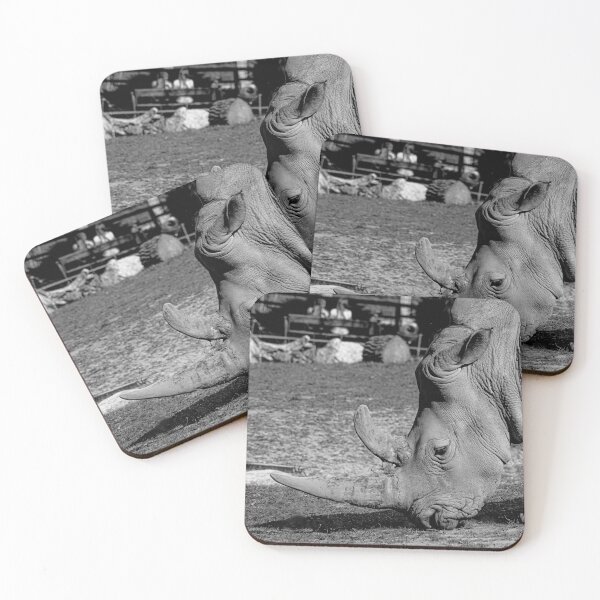 Item preview, Majestic Rhino Portrait: Black and White Wildlife Photography designed and sold by Apex_Visuals.