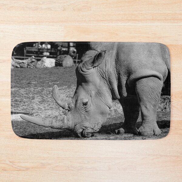 Item preview, Majestic Rhino Portrait: Black and White Wildlife Photography designed and sold by Apex_Visuals.