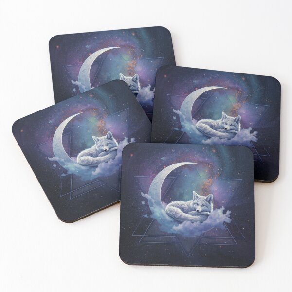 Item preview, Sleeping Arctic Fox Moon Fantasy Aesthetic Design designed and sold by rafmv.