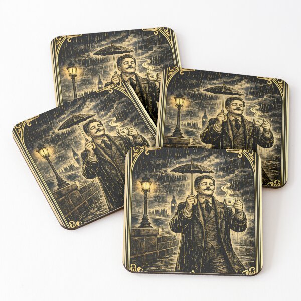 Item preview, The Brit Stoic In All Weathers Funny British Tarot Card Art Print Gift designed and sold by BlightyandCo.