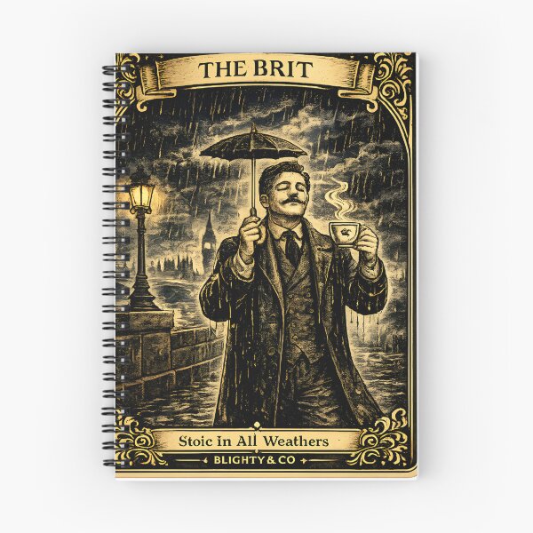 Item preview, The Brit Stoic In All Weathers Funny British Tarot Card Art Print Gift designed and sold by BlightyandCo.
