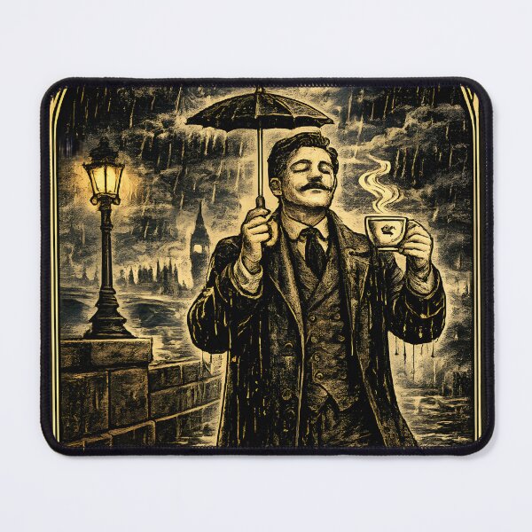 Item preview, The Brit Stoic In All Weathers Funny British Tarot Card Art Print Gift designed and sold by BlightyandCo.