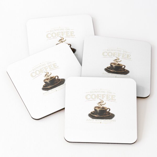 Item preview, Running On Coffee And Bad Decisions Funny Coffee Lover Design designed and sold by Globivara Studio.