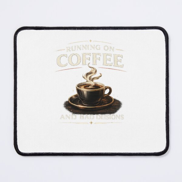 Item preview, Running On Coffee And Bad Decisions Funny Coffee Lover Design designed and sold by Globivara Studio.