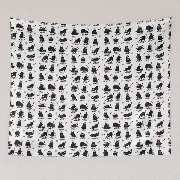 Item preview, Funny black cat silhouette - what meme collection designed and sold by SrumbleArt.