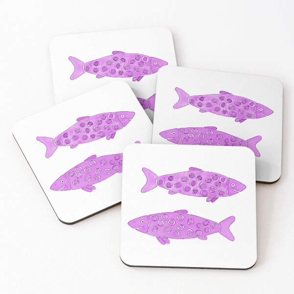 Item preview, Purple Spotted Watercolor Fish designed and sold by AlinaArt&Design.