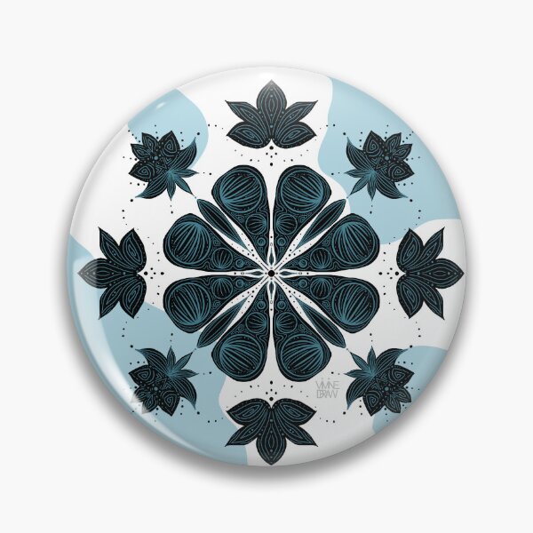Item preview, Black and blue flowers designed and sold by Vivinedrawsells.