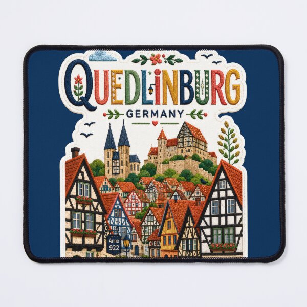 Item preview, Quedlinburg Germany Folk Embroidery Travel Art designed and sold by Witsprings.
