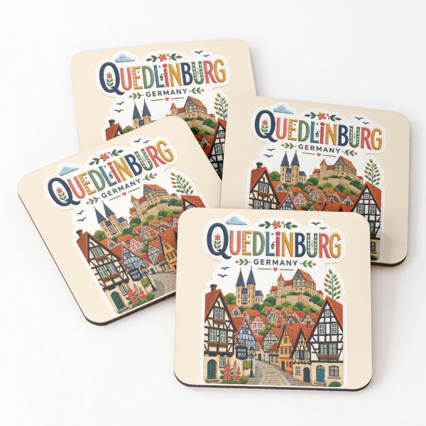 Item preview, Quedlinburg Germany Folk Embroidery Travel Art designed and sold by Witsprings.