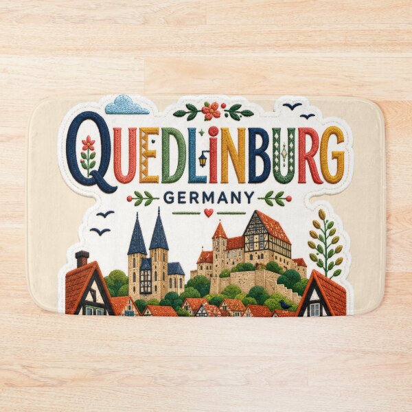 Item preview, Quedlinburg Germany Folk Embroidery Travel Art designed and sold by Witsprings.