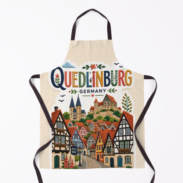 Item preview, Quedlinburg Germany Folk Embroidery Travel Art designed and sold by Witsprings.