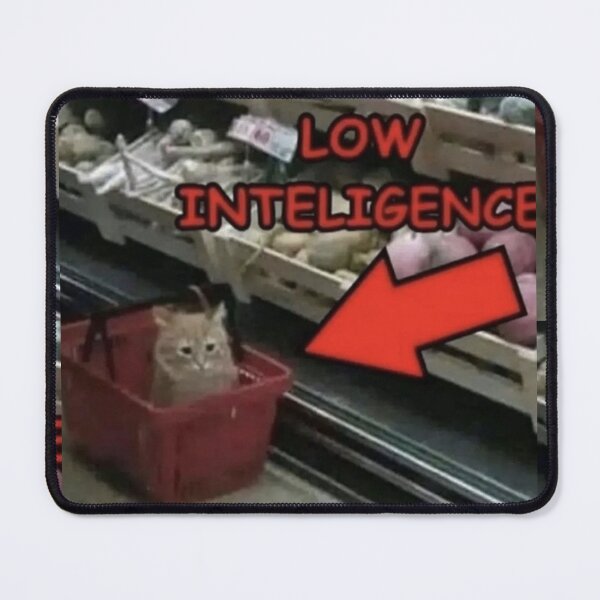 Item preview, low intelligence cat meme designed and sold by CatsCritterDesigns .