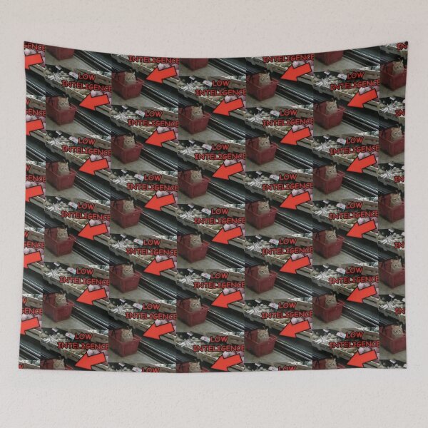 Item preview, low intelligence cat meme designed and sold by CatsCritterDesigns .