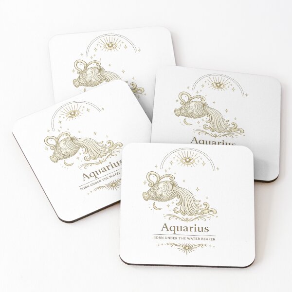 Item preview, Aquarius Zodiac Symbol | Luxury Water Bearer Astrology Art | Celestial Horoscope Design designed and sold by Emoji Emblems.