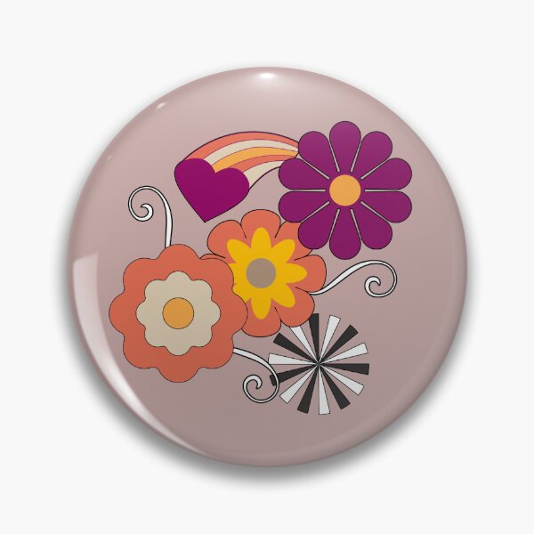 Item preview, Retro flowers with spirals designed and sold by BritishDelights.