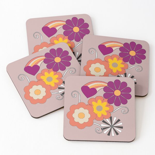 Item preview, Retro flowers with spirals designed and sold by BritishDelights.