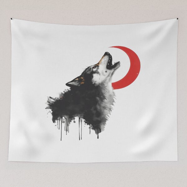 Item preview, Wolf Howling at the Red Crescent Moon designed and sold by ItzLacarth.