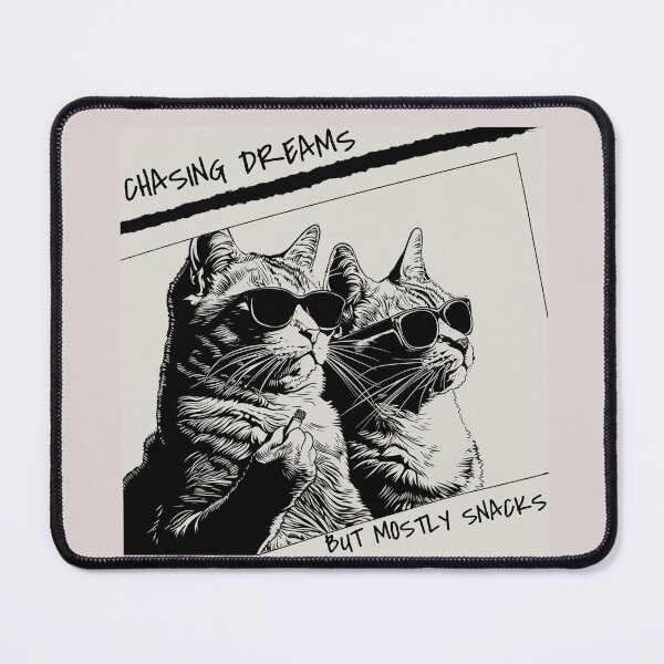 Item preview, CHASING DREAMS BUT MOSTLY SNACKS ANOMALY HUMOR SERIES  — CAT ROAD TRIP EDITION designed and sold by WitLounge.