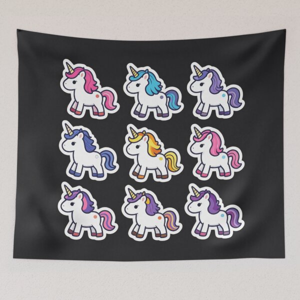 Item preview, Cute Kawaii Unicorn Sticker Pack — 9 Colorful Unicorn Characters | Pastel Fantasy Animal Collection designed and sold by Yasmine Mohammed.