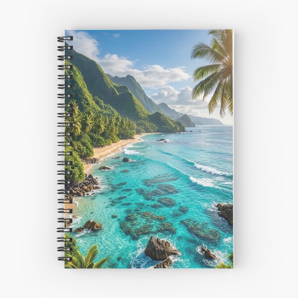 Item preview, Turquoise Tropical Beach with Palm Trees | AI-Generated Paradise Landscape designed and sold by IRON SIREN.