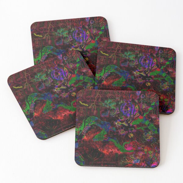 Item preview, Crimson Abyss — Dark Neon Botanical Explosion designed and sold by BatNature.