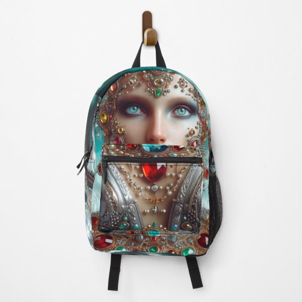Item preview, Futuristic AI Android Queen with Crystal Crown | Sci-Fi Royalty Art Print designed and sold by IRON SIREN.