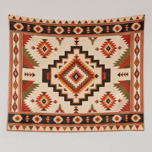 Item preview, Desert Sun Southwestern Pattern | Luxury Geometric Textile in Tangerine, Rust & Warm Linen designed and sold by Swanny's Custom T-shirt and Gift Designs.